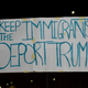 An anti-Donald Trump protester holds up a sign before marching on the Las Vegas Strip on Nov. 12, 2016.
Ethan Miller/Getty Images